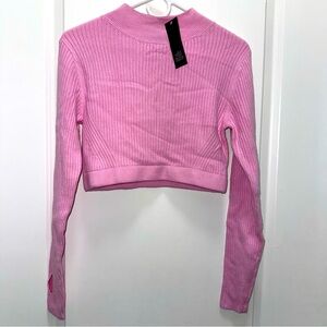 NWT Target Wild Fable Light Pink Crop Mockneck Sweater